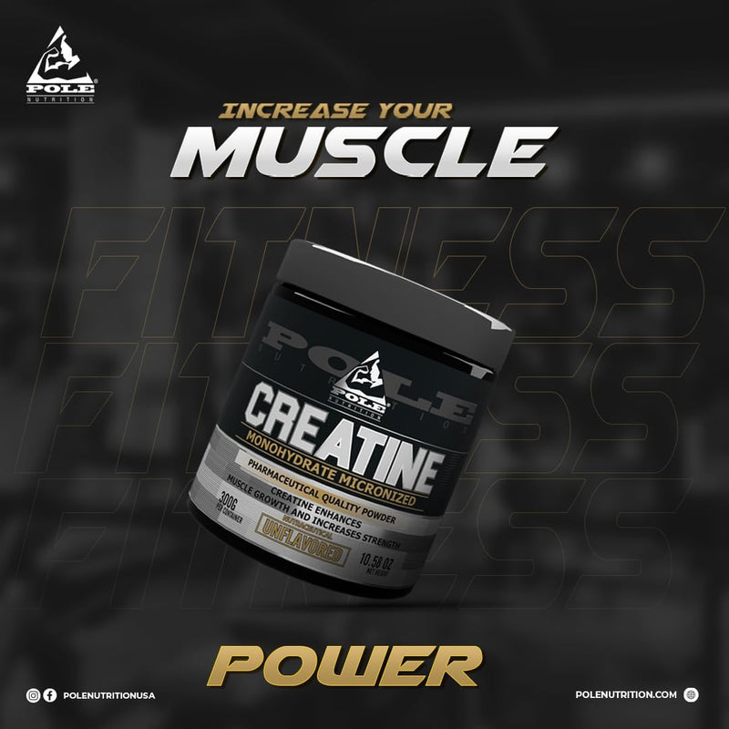 Pole Nutrition Creatine Monohydrate Micronized Powder, Unflavoured, 300g