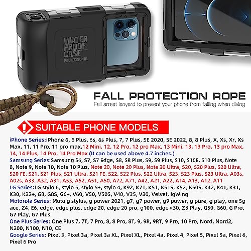 Nisso Waterproof Underwater Snorkeling Diving Phone Case for iPhone 16/15/14/13/12/11 Pro Max Mini Xr/X/Xs and Galaxy S24/S23/S22/S21 Ultra Plus Professional [15m/50ft] Photo Video Cover Teal