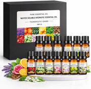 SKY-TOUCH Essential Oil Aroma Diffuser 700ml, Upgraded Aromatherapy Diffuser with 4 Timer and 7 Color Lights, Cool Mist Humidifier with Auto Shut-off Function, Diffuser for Home Bedroom Office - 12pcs Essential Oils Set