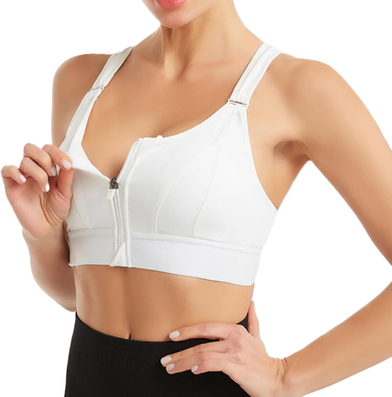 Dress Cici Zip Front Sports Bra, Longline High Impact Sports Bras