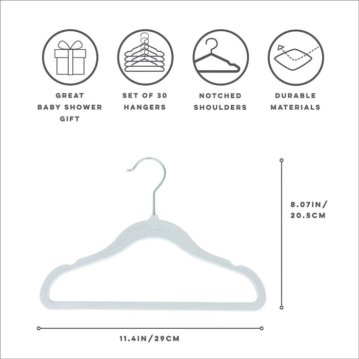 3 Sprouts Baby Hangers, Non-Slip Velvet Hangers, Kids Hangers - Pack of 15 - Pink