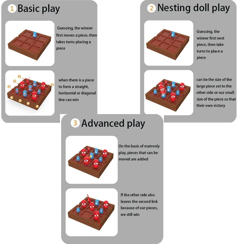AM ANNA Board Game, Tic Tac Toe Game Children's Educational Puzzle Game Toys, Parent-child Early Education and Leisure and Entertainment Family Interactive Board Game Classic Board Game