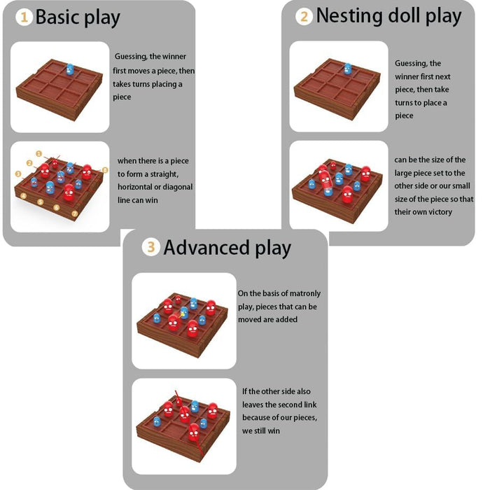 AM ANNA Board Game, Tic Tac Toe Game Children's Educational Puzzle Game Toys, Parent-child Early Education and Leisure and Entertainment Family Interactive Board Game Classic Board Game