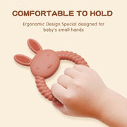 Teething Toys for Baby, Easy to Hold BPA Free Silicone Teethers,Rabbit Baby Teething Toy,Baby Toys for Babies 3 6 12 Months, Boy, Girl, Infant (Brown)