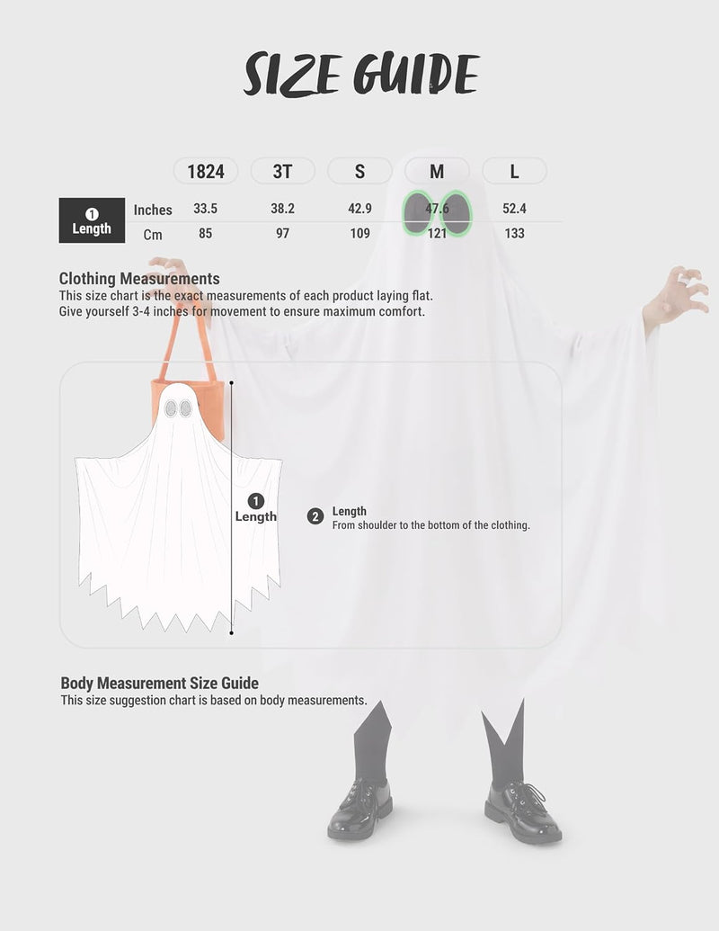 Spooktacular Creations Ghost Costume for Kids with Pumpkin Basket, Scary Halloween Costume for Boys