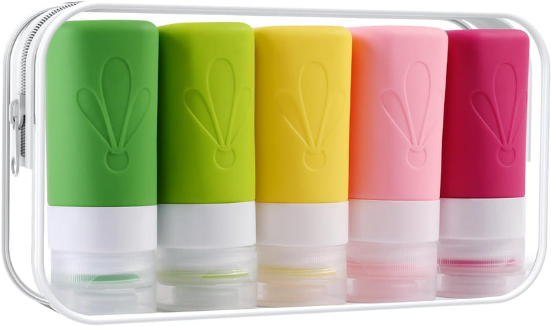 INSFIT Travel Bottles for Toiletries, TSA Approved 90ml Travel Size Containers, BPA Free Leak Proof Squeezable Silicone Tubes for Shampoo Conditioner Lotion Soap with Labels
