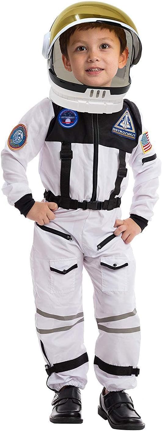 Astronaut NASA Pilot Costume with Movable Visor Helmet for Kids