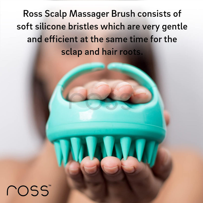 Ross Hair Scalp Massager Shampoo Brush with Soft Silicone Bristles (Black)