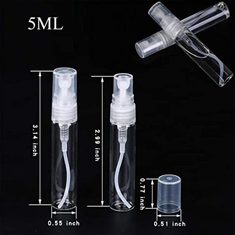 30Pcs 5ml Portable Mini Refillable Clear Glass Empty Sprayer Perfume Bottles Cosmetic Atomizers Spray Bottle Container for Travel Party Must Makeup Tool (30Pcs 5ml Glass Perfume Bottles)