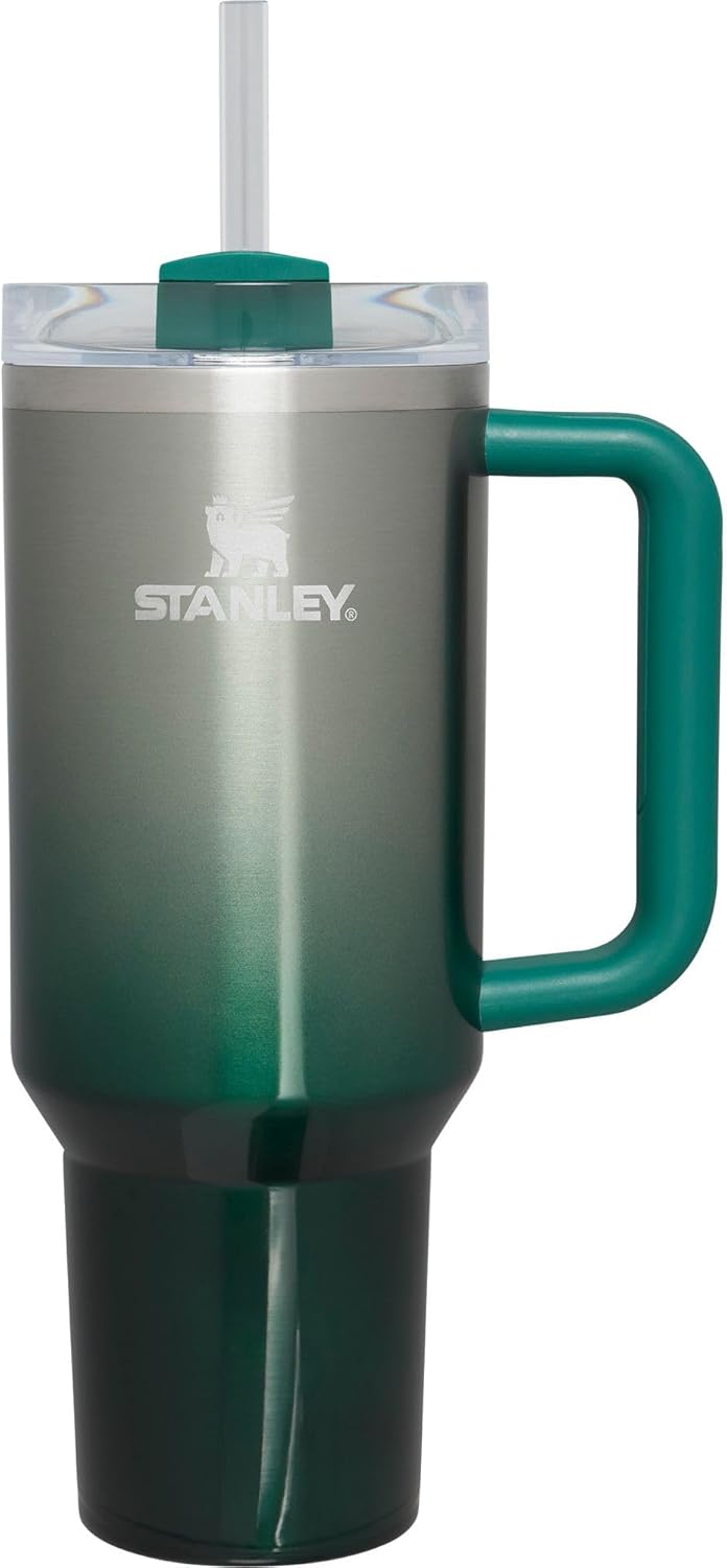 STANLEY Quencher H2.0 FlowState Stainless Steel Vacuum Insulated Tumbler with Lid and Straw for Water, Iced Tea or Coffee (PIne, 40 oz)