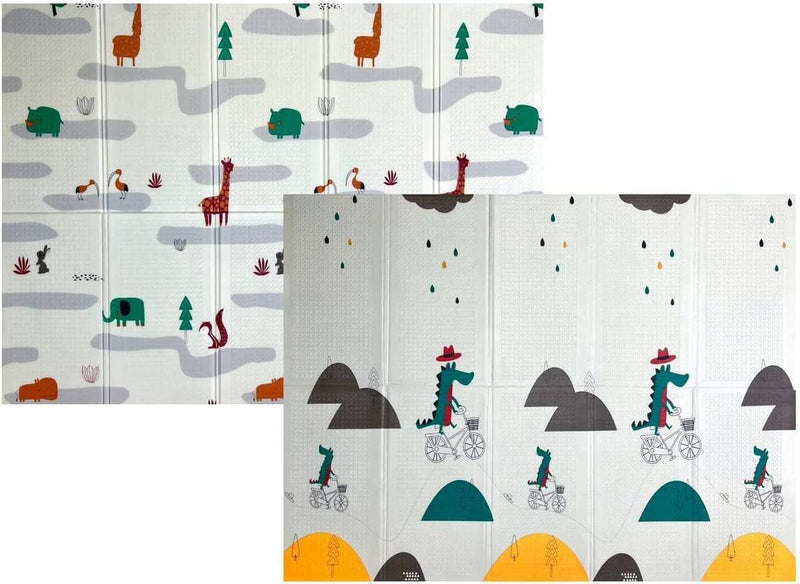 Delopik Foldable Baby Play Mat, Waterproof Foam Floor Baby Crawling Mat -FR137-1 (150 * 180 cm) (Multi Design)