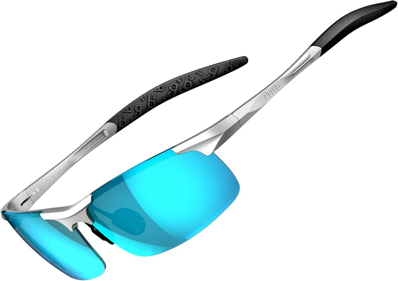 ATTCL Mens Polarized Sunglasses for Men Sunglasses (pack of 1) - 8177-Silver-BLUE(mirrored)