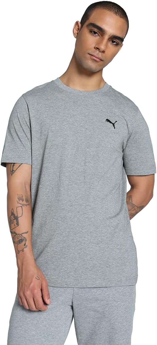 mens ESS Small Logo Tee Tees (pack of 1) - Medium Gray Heather