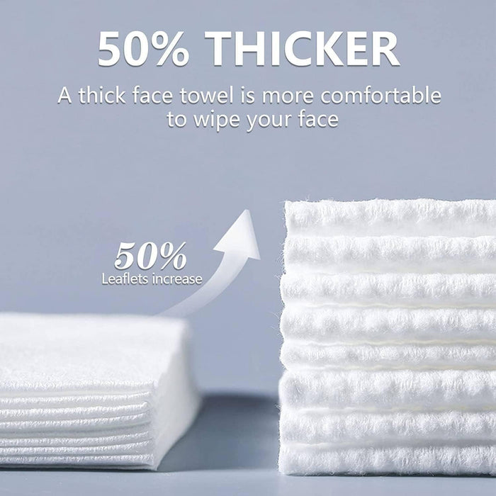 4 packs of disposable soft washcloths, wet and dry make-up remover wipes, dry wipes for washing and drying, facial wipes for cleansing, skin care and make-up removal