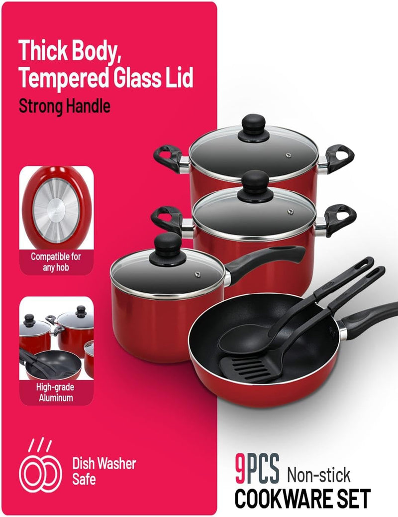 Delcasa Non-Stick Cookware Set 9-Pieces