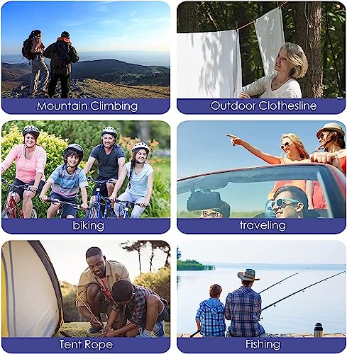 Excefore Retractable Clothesline, 8M Long Portable Nylon Windproof Clothesline with 20 Clothespins & 10 Stoppers, Adjustable Travel Laundry Rope for Indoor, Outdoor, Camping, Courtyard, Hotel