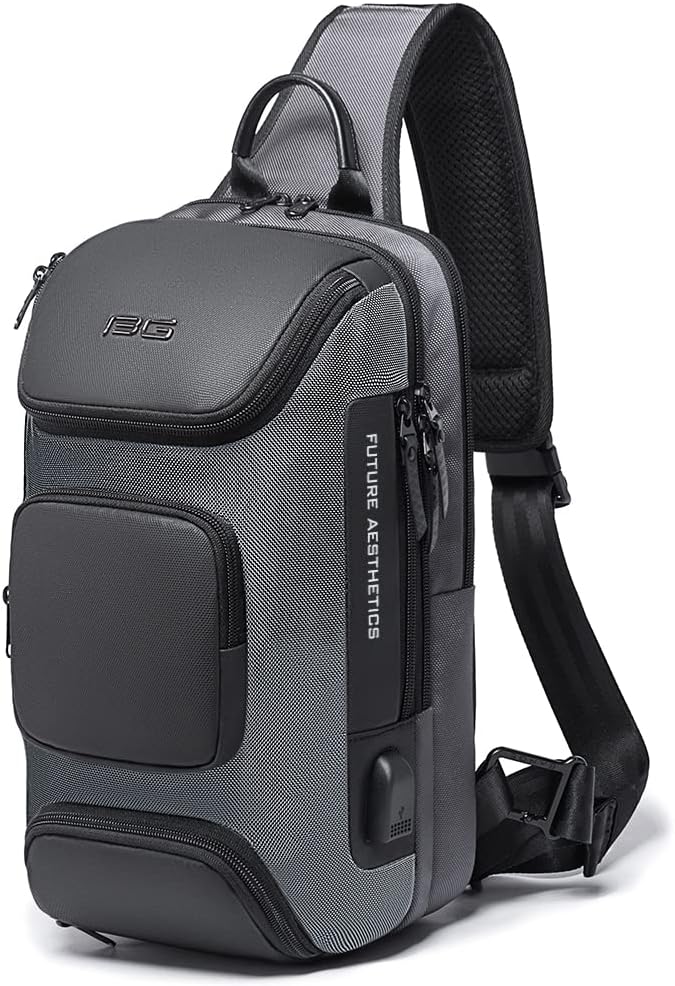 Sling Bag, Waterproof Men's Chest Bag Shoulder bags Crossbody Sling Backpack for Men - grey