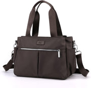 Hobo Handbags Light Nylon Crossbody Bag for Women, Multi Compartment Tote Purse Bags - Coffee - Medium
