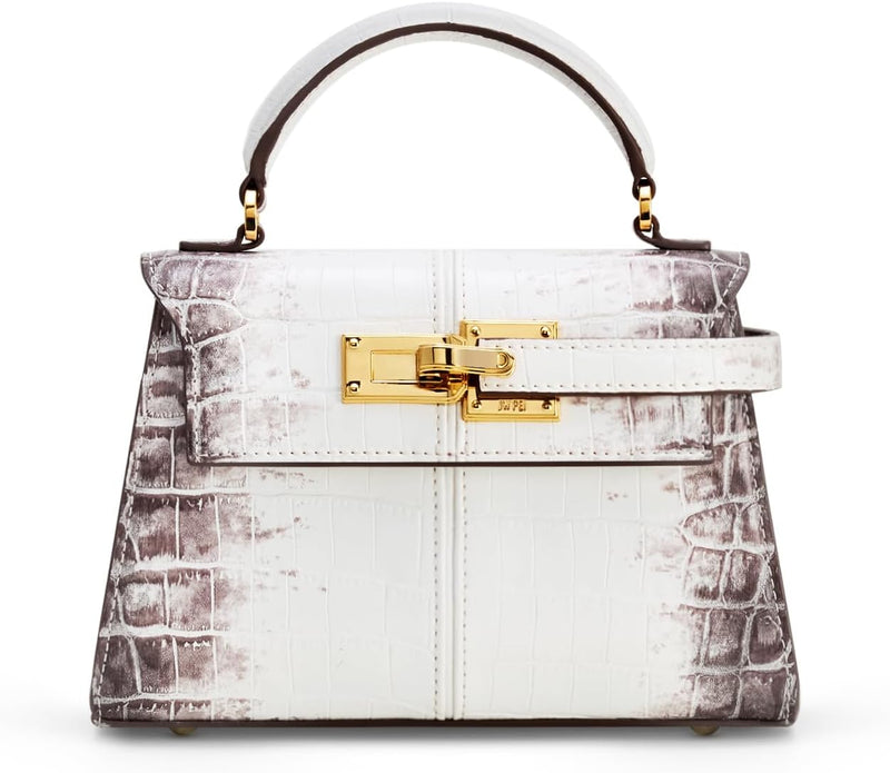 Women's Elise Top Handle Bag - White Croc