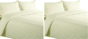 Easy Living Stripe 3 Pcs Duvet Cover Set 240x260 cm with 2 Pillow Cases; White Size: King - 160x220 (Pack of 2) Cream