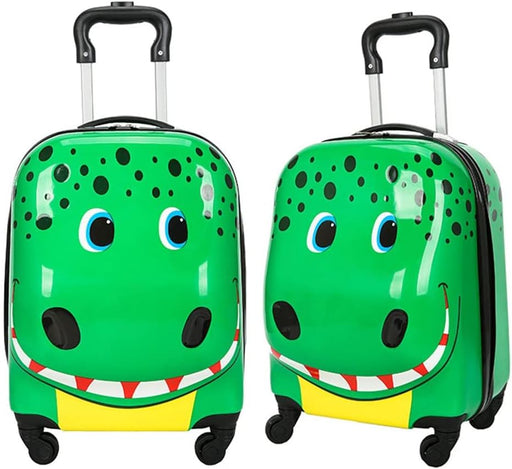 Kids Cute Luggageï¼ŒTravel Suitcase with Wheelsï¼Œ18 Inch Cartoon Children's Trolley Case with Locksï¼ŒCarry On Hard Shell Travel Trolley Rolling Luggage,Waterproof and Anti-theft (Crocodile) - multi