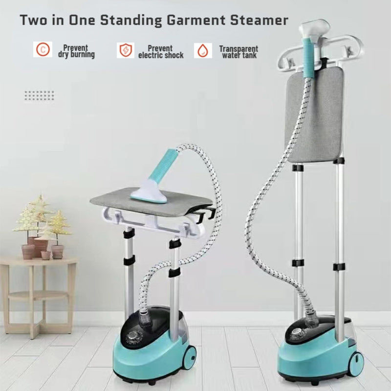 Xisiciao Standing Garment Steamer for Clothes, 2000W Clothes Garment Steamer With Height Adjustable Ironing Board, Steamer Clothes, Steam Iron for Clothes, Steam Iron Stand Household and Commercial