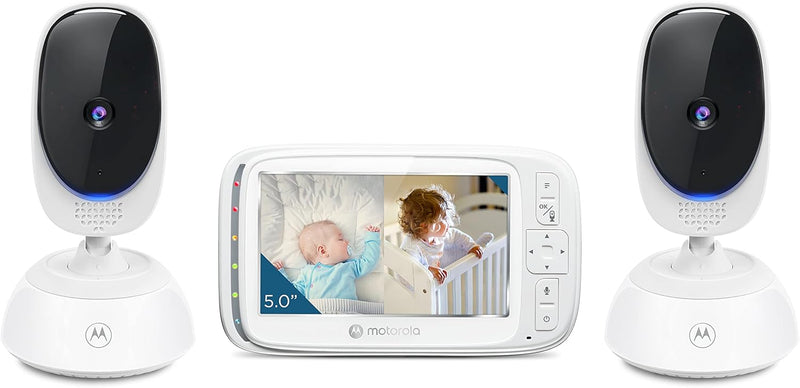 Motorola VM75 Indoor Video Baby Monitor with Camera 480x272p, 1000ft Range 2.4 GHz Wireless 5" Screen, 2 Way Audio, Remote Pan, Digital Tilt, Zoom, Room Temperature Sensor, Lullabies, Night Vision