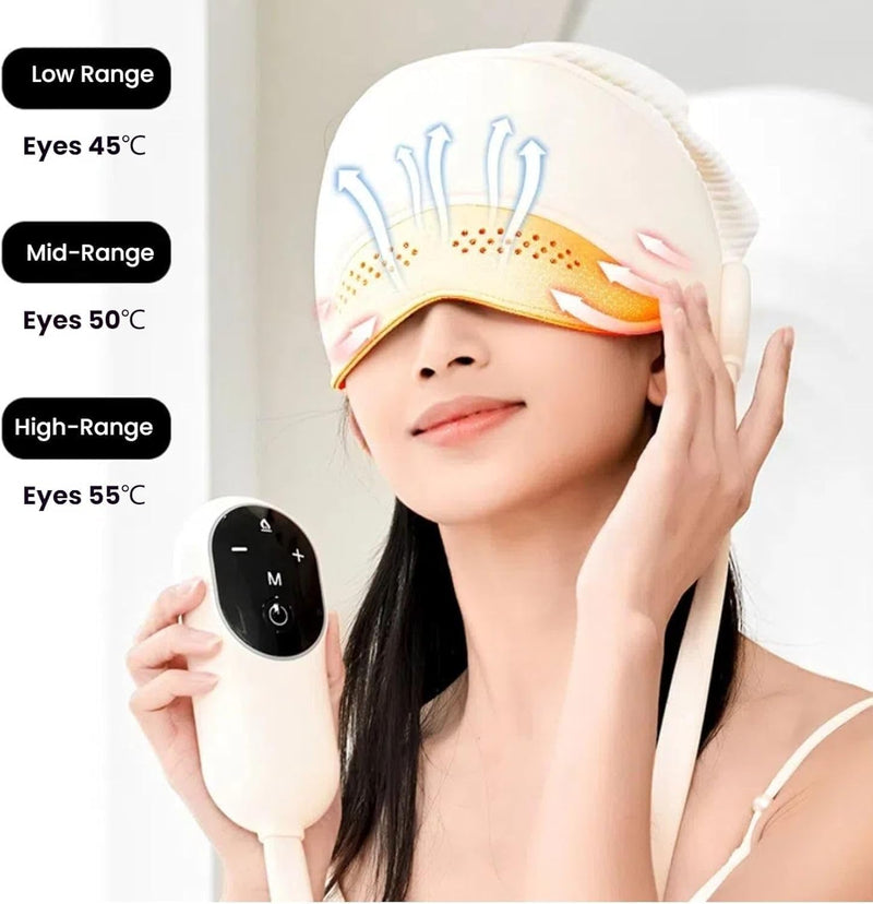 Electric Airbag Head Massager, Scalp and Eye Massager with Heat, Head Massager Scalp Stress Relax, Excedrin Tension Headache Massager for Forehead and Temple