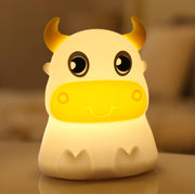 Cute Kids Night Light Night Lamp Night Lights for Kids Bedroom Toddler Baby Portable Silicone Battery Led Nightlight Nursery (Dinosaur) - Cow