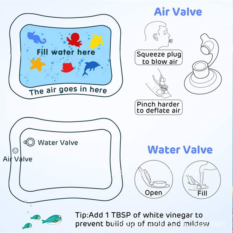 Tummy Time Water Mat Octopus Inflatable Baby Water Play Mat Sensory Toys Early Developmental Baby Toys for Newborn Girl & Boy