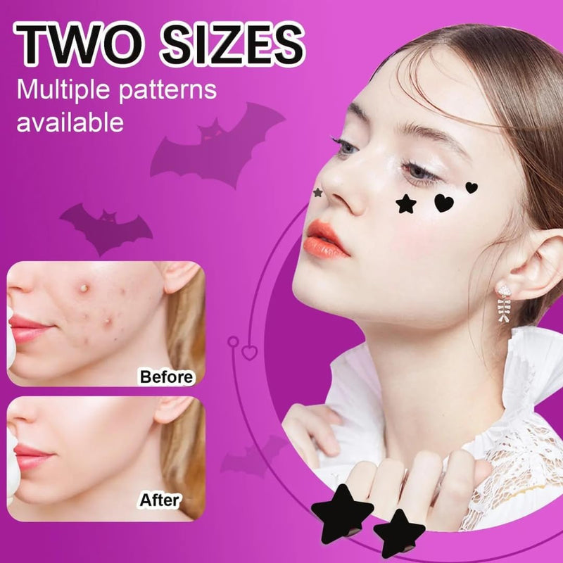 NIKITA.VIVI - 144 Pcs Acne Pimple Patch Star + Heart Shape | Acne Patch Treatment with Hydrocolloid & Tea Tree Oil | Star Face Pimple Patches | Spot Cover Stickers| Acne Healing Miracle Patches