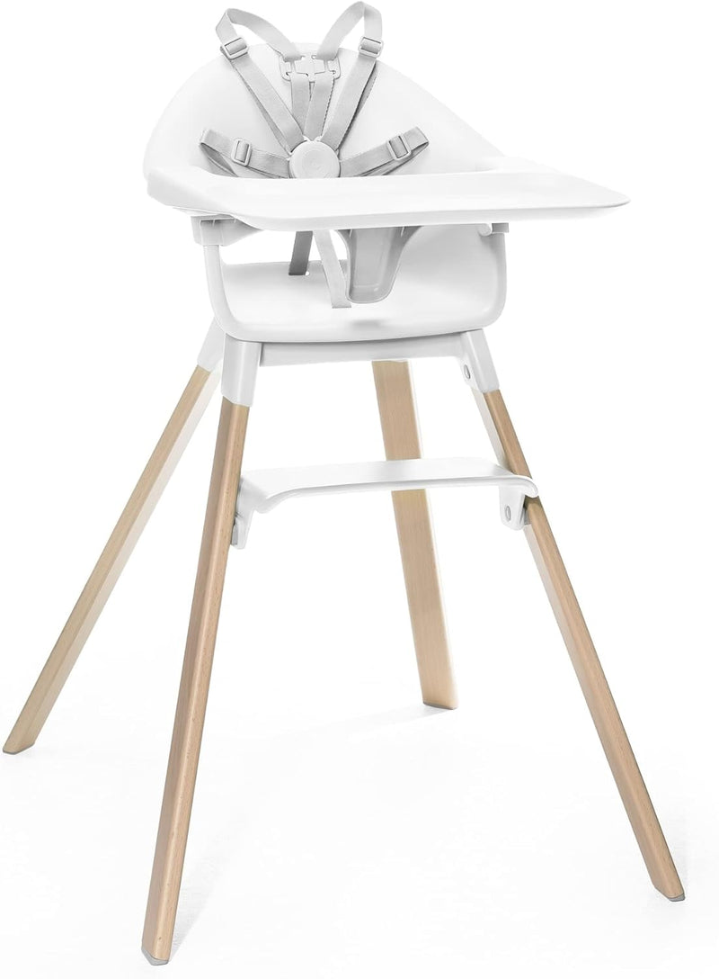 Stokke Clikk High Chair, Fjord Blue - All-in-One High Chair with Tray + Harness - Light, Durable & Travel Friendly - Ergonomic with Adjustable Features - Best for 6-36 Months or Up to 33 lbs