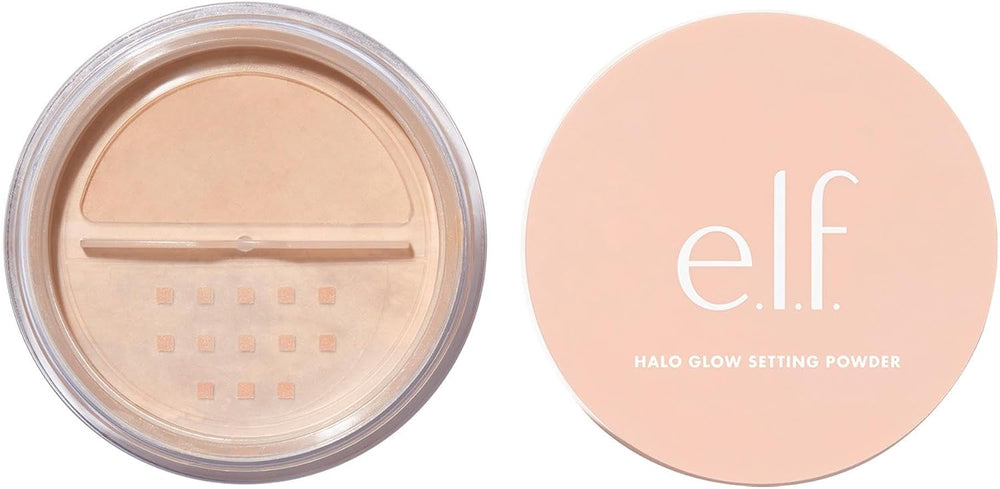 e.l.f., Halo Glow Setting Powder, Silky, Weightless, Blurring, Smooths, Minimizes Pores and Fine Lines, Creates Soft Focus Effect, Light, Semi-Matte Finish, 0.24 Oz