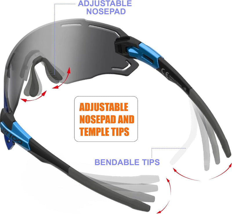 RT100 RIDE YOUR WAY Professional wrap around Frameless Cycling Sunglasses for Men and Women