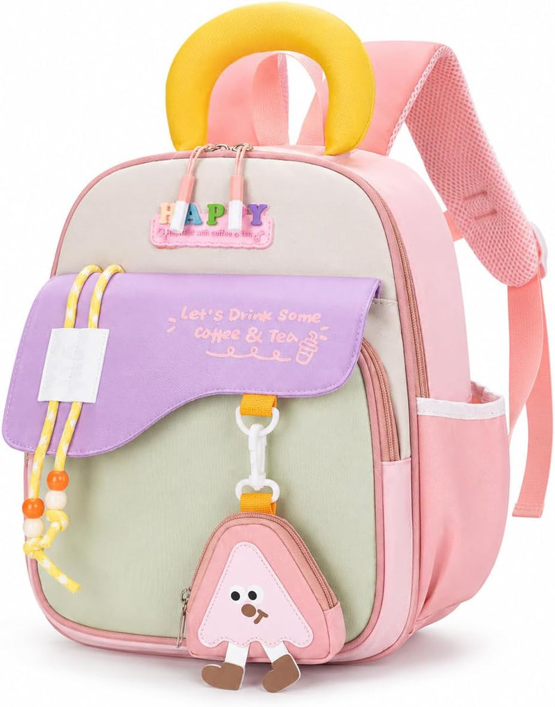 Cute School Backpack for Boys & girls Ergonomic with Back Protection, Water-Repellent and Reflective Strips for children Teen Student Fashion Bookbag Backpack - Pink