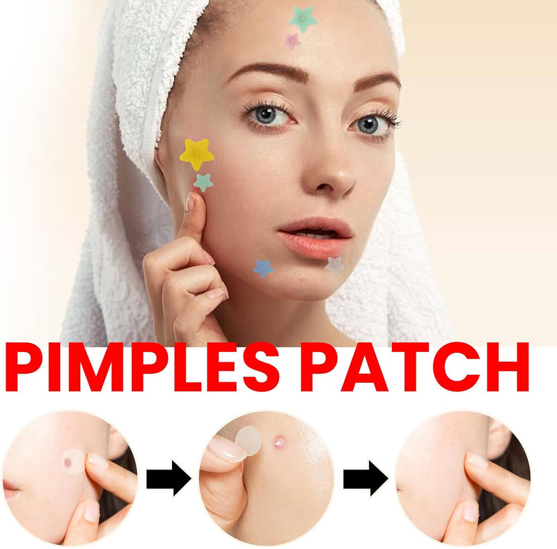 DWUENT Star & Heart Hydrocolloid Acne Patches 400pcs - Cute Colorful Pimple Dots with 2 Travel Boxes, Fashion Skincare for Blemish Care