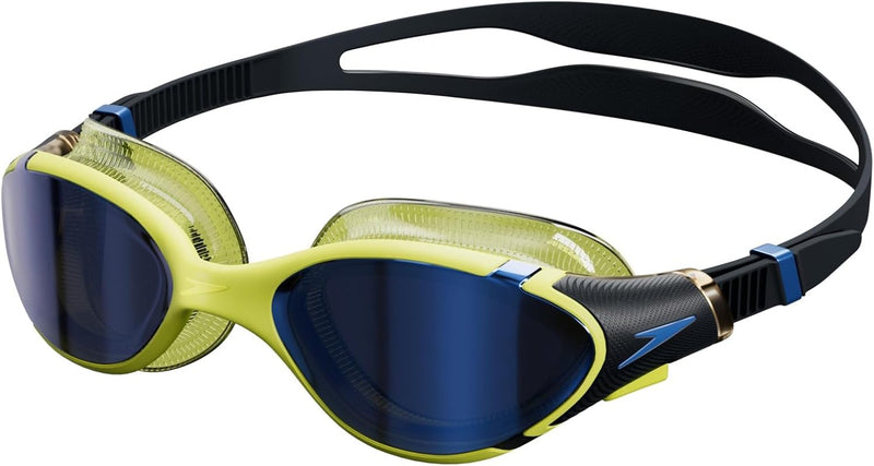 Speedo Unisex Adult Biofuse 2.0 Swimming Goggles, Mirror Black, One Size - One Size Black Hyper/Sapphire Mirrored
