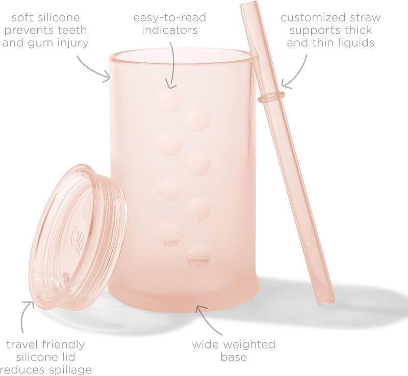 Olababy Silicone Training Cup with Straw Lid | Babies Water Drinking Cup | 6+ Mo Infant To 12-18 Months Toddler | Sippy Cup For Kids & Smoothie Cup | Baby Led Weaning (Mint, 5 oz)