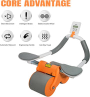SKY LAND Ab Roller Wheel with Automatic Rebound, Elbow Support & Smart Counter Abdominal Exercise Equipment with Knee Pad, Silent Dual Wheel Core Trainer for Men & Women Home Fitness EM-9362-TS