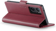 For Oppo A96 4G / A36 / A76 / K10 4G / Realme 9i 4G Leather Case RFID Blocking 3 Card Slot Mobile Cover - Red