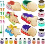 FineGood 32 Pcs Sandwich Cutter Set, Sandwich Cutter and Sealer Cookie Cutters Vegetable Fruit Cutters Shapes for Kids with Food Picks Brush