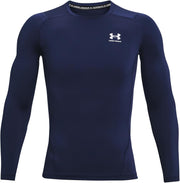 Men's Ua Hg Armour Comp Ls Long-Sleeve Sports Top, Breathable Long-Sleeved Top for Men (Pack of 1) - Midnight Navy / / White