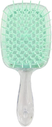 BananaHome Detangling Hair Brush Anti static Hairbrush, Hollow-out Massage Curl Comb for Natural Curly Wet Dry Thick Straight Long Hair (Transparent pink) - Transparent green