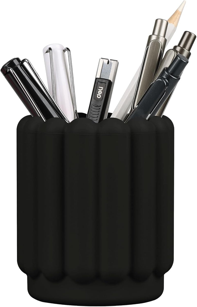 Tazweeq Silicone Pen Holder, Pencil Holder, Cute Pens Cup, Children's Desk Office Decoration, Desktop Accessories, Pen Holder Desk Organizer (Black)