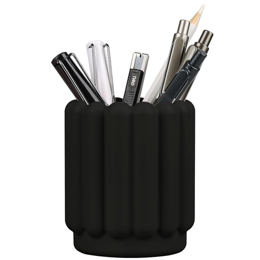 Tazweeq Silicone Pen Holder, Pencil Holder, Cute Pens Cup, Children's Desk Office Decoration, Desktop Accessories, Pen Holder Desk Organizer (Black)