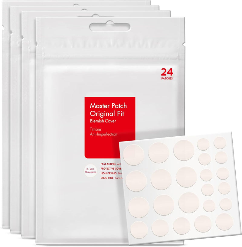 LBOYLOVE® 96 Pcs Pimple Patches, Hydrocolloid Acne Absorbing Patches, Invisible Zits Spot Patches for Skin Care, Vegan & Cruelty Free, 3 Sizes (4 Packs)