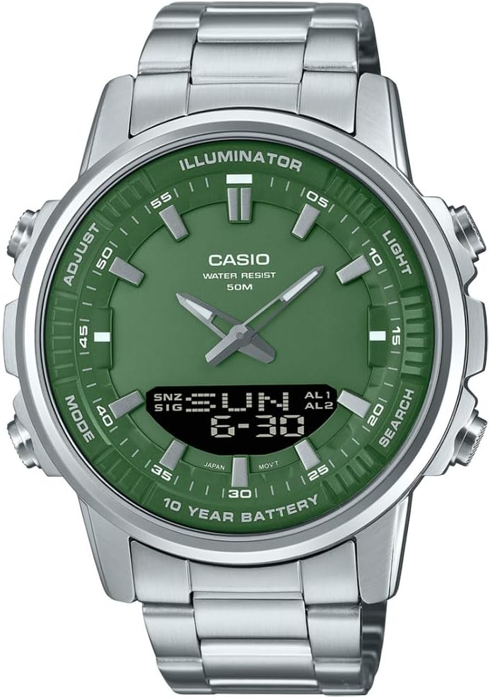 Stainless Steel Band Analog Digital - Green