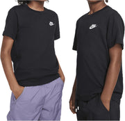 Unisex Kids K Nsw Tee Emb Futura Lbr Shirt - BLACK