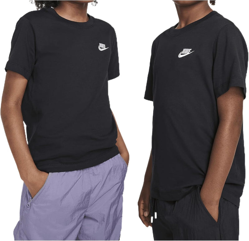 Unisex Kids K Nsw Tee Emb Futura Lbr Shirt - BLACK