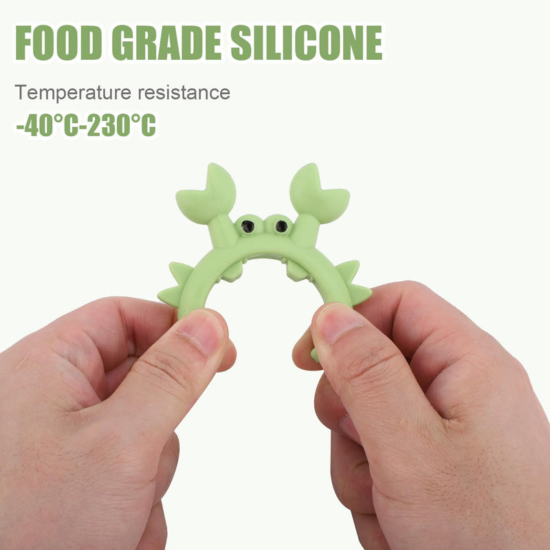 4Pcs Crab Spatula Holder, Anti-Scalding Silicone Utensil Holder Crab Utensil Rest Crab Spoon Holder Adjustable Over Spill Stopper for Kitchen Creative Crab Gift (Green, Orange)